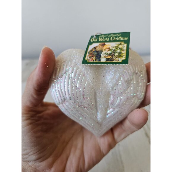 Old world OWC Peace Dove bird glitter ornament glass Xmas tree - Picture 4 of 8